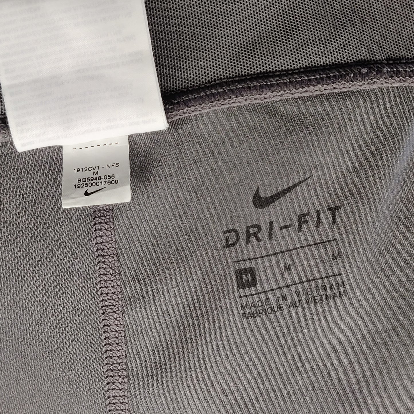 Nike Dri-Fit Power Gunsmoke Grey Mesh Mid Rise Capri Leggings Women Medium ~ BQ5948-056