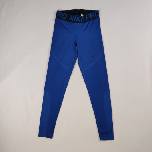 Nike Pro Blue Athletic Running Gym Yoga Compression Leggings Women Medium