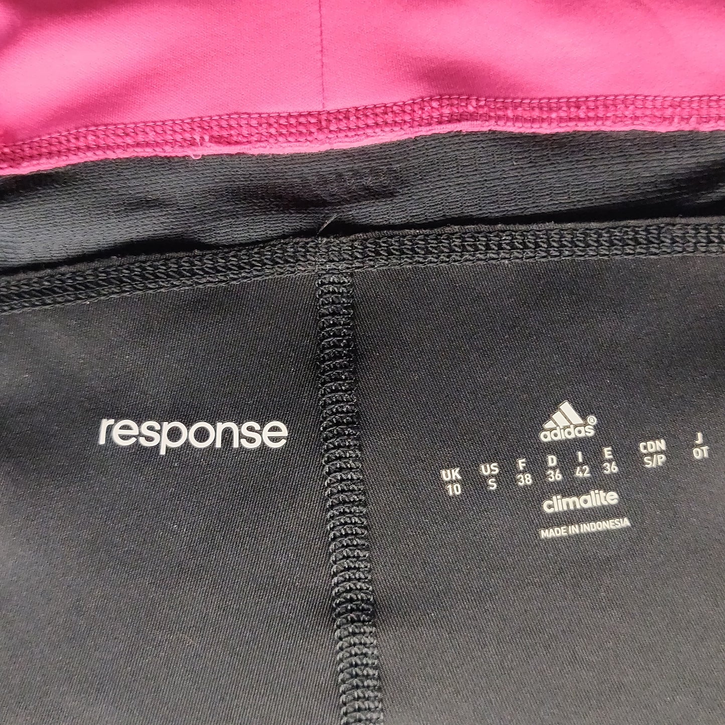 Adidas Climalite Response Black Pink Leggings Women UK 10 / Small ~ M61875