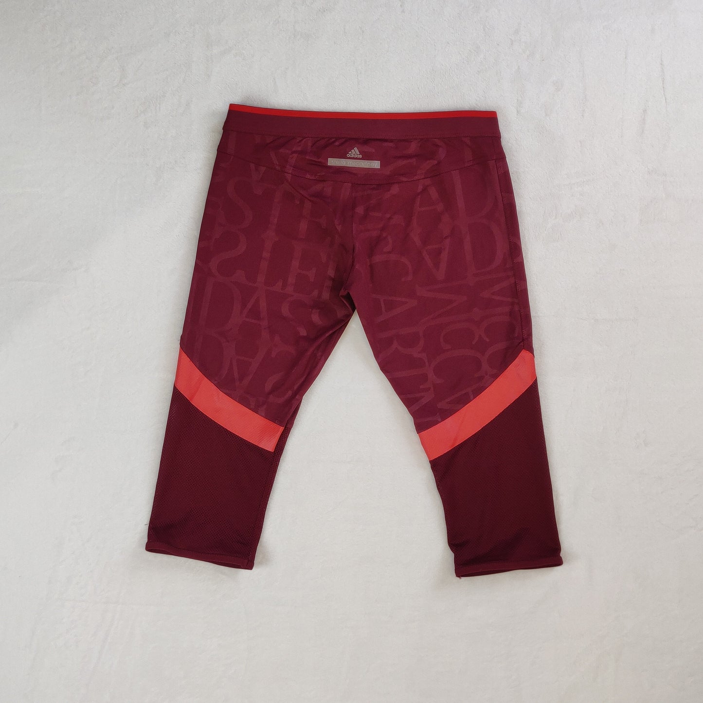 Adidas Stella McCartney Red Bordeaux Yoga/Running Capri Leggings Women Large