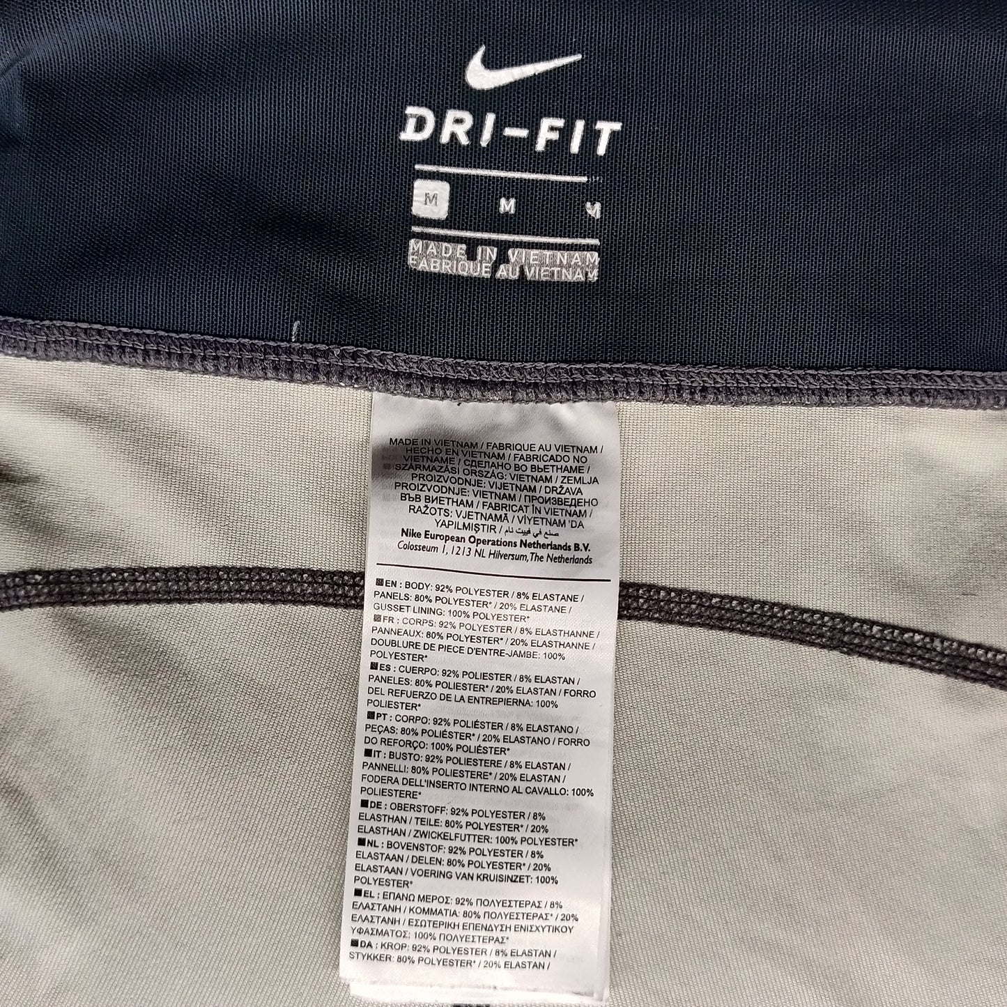 Nike Dri-Fit Power Printed Grey Mid Rise Leggings Women Medium ~ 863732-010