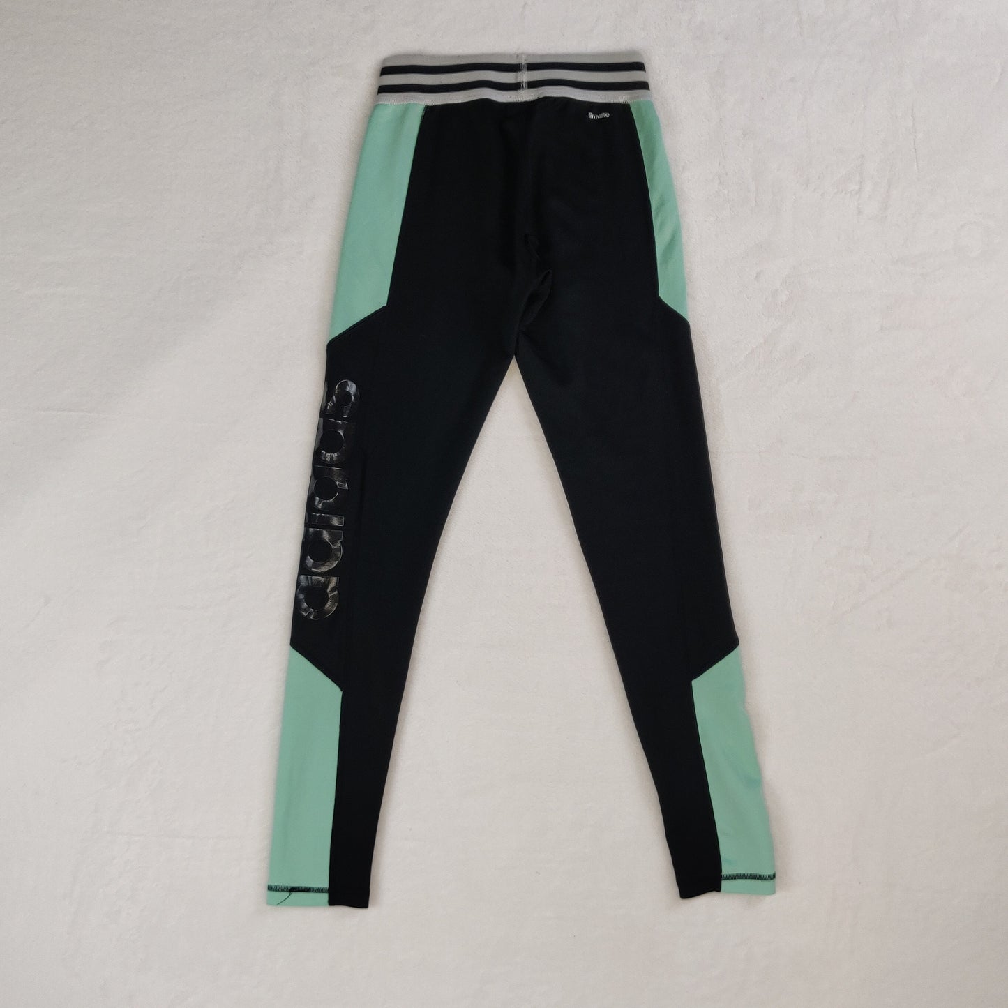 Adidas Climalite Black Green Running Yoga Gym Leggings Women Size XS UK 4-6
