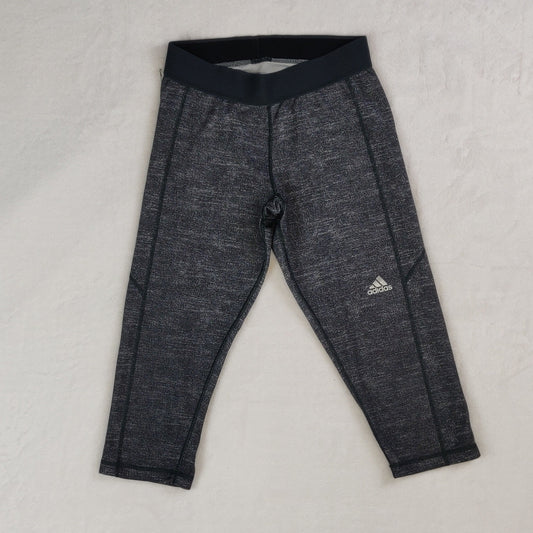 Adidas Techfit Climalite Black Grey Capri Leggings Women Size Small UK 8-10