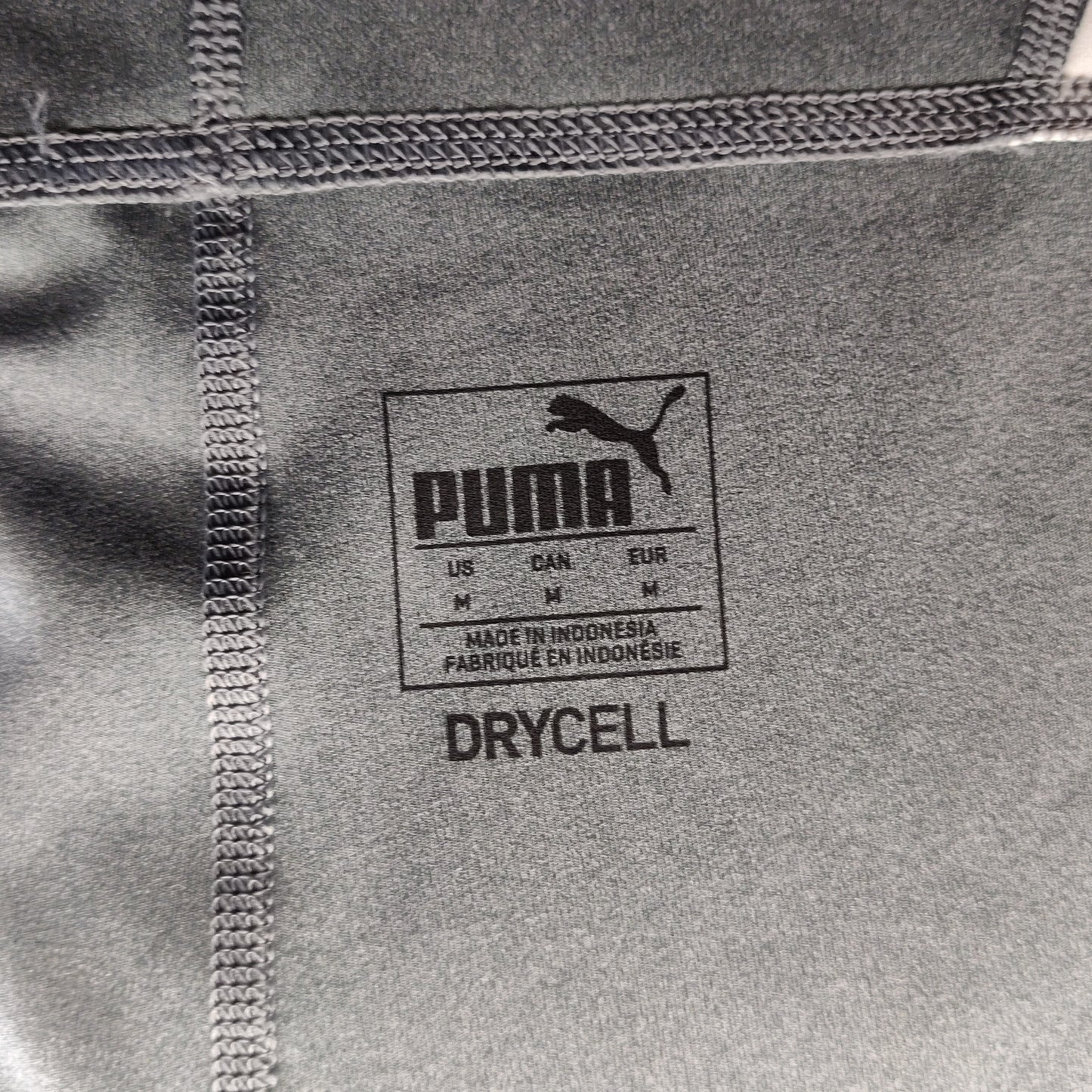 Puma DryCell Grey & White 7/8 Sweet Tight Leggings Women Medium ~ 518108-03