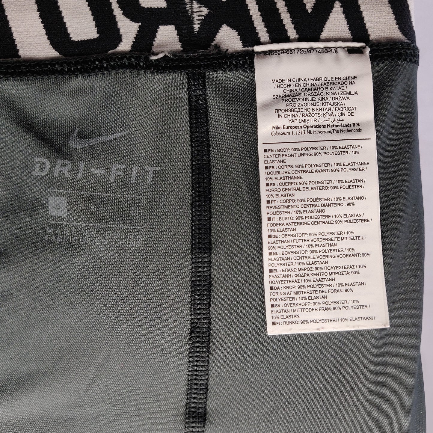 Nike Pro Dri-Fit Black Green Camouflage Capri Leggings Men Small ~ CD7674-010