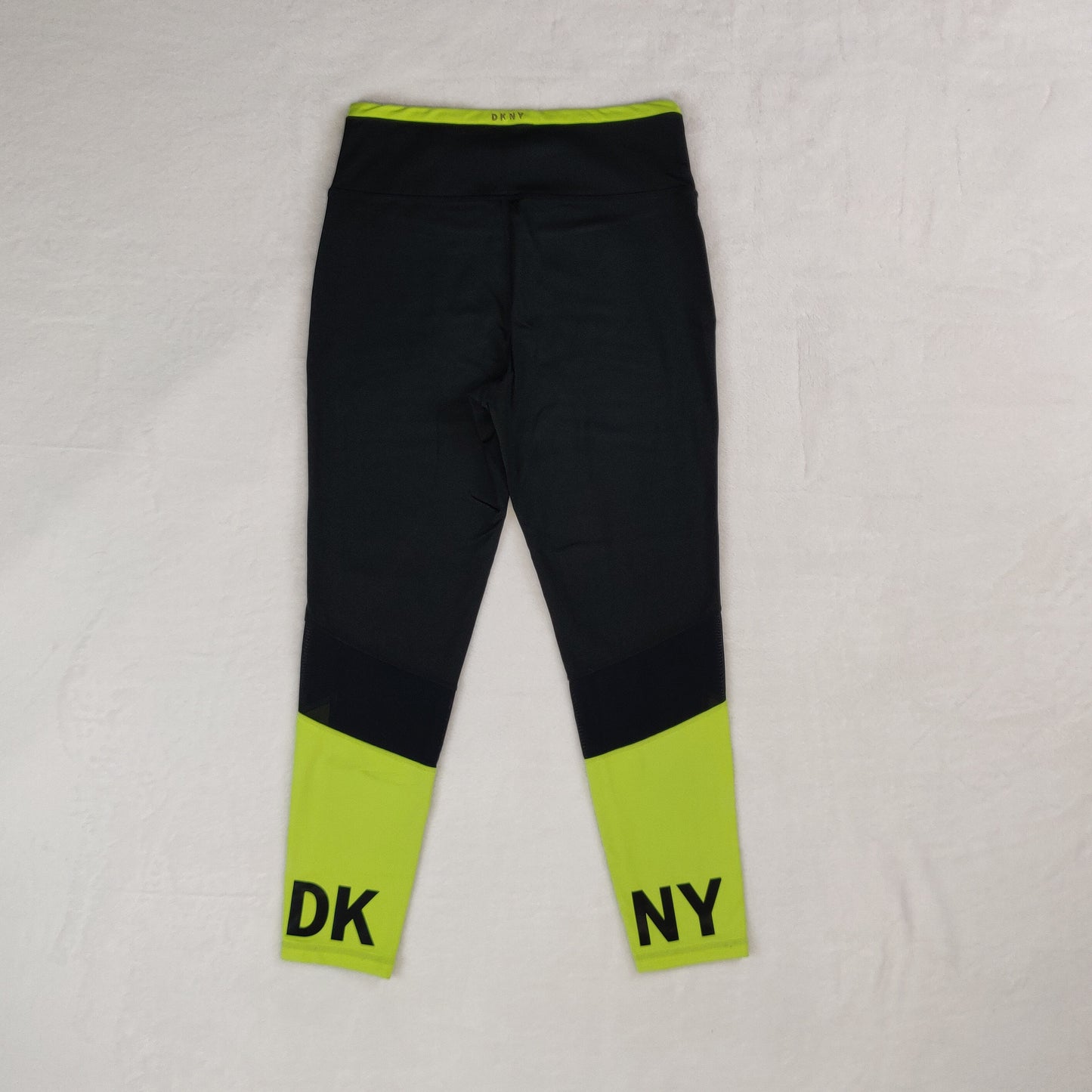 DKNY Sport Black Yellow High Rise Capri Leggings Women Size Medium