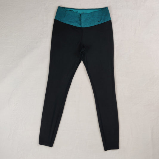 Nike Dri-Fit Legend 2.0 Black Ti Poly High Rise Leggings Women Medium ~ 548510-016