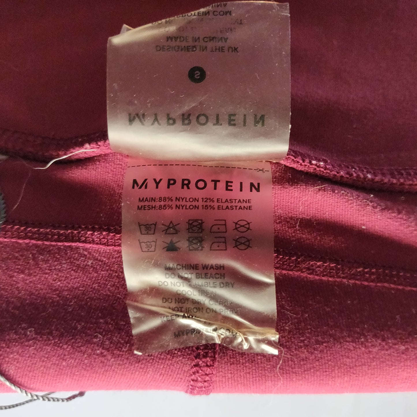 MyProtein MP Red Gym Workout Mid Rise Compression Leggings Women Small