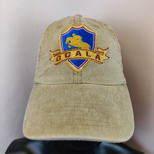 Bistinrtibe Headwear Ocala Vintage Horse Riding Beige Twill Baseball Cap Hat Men