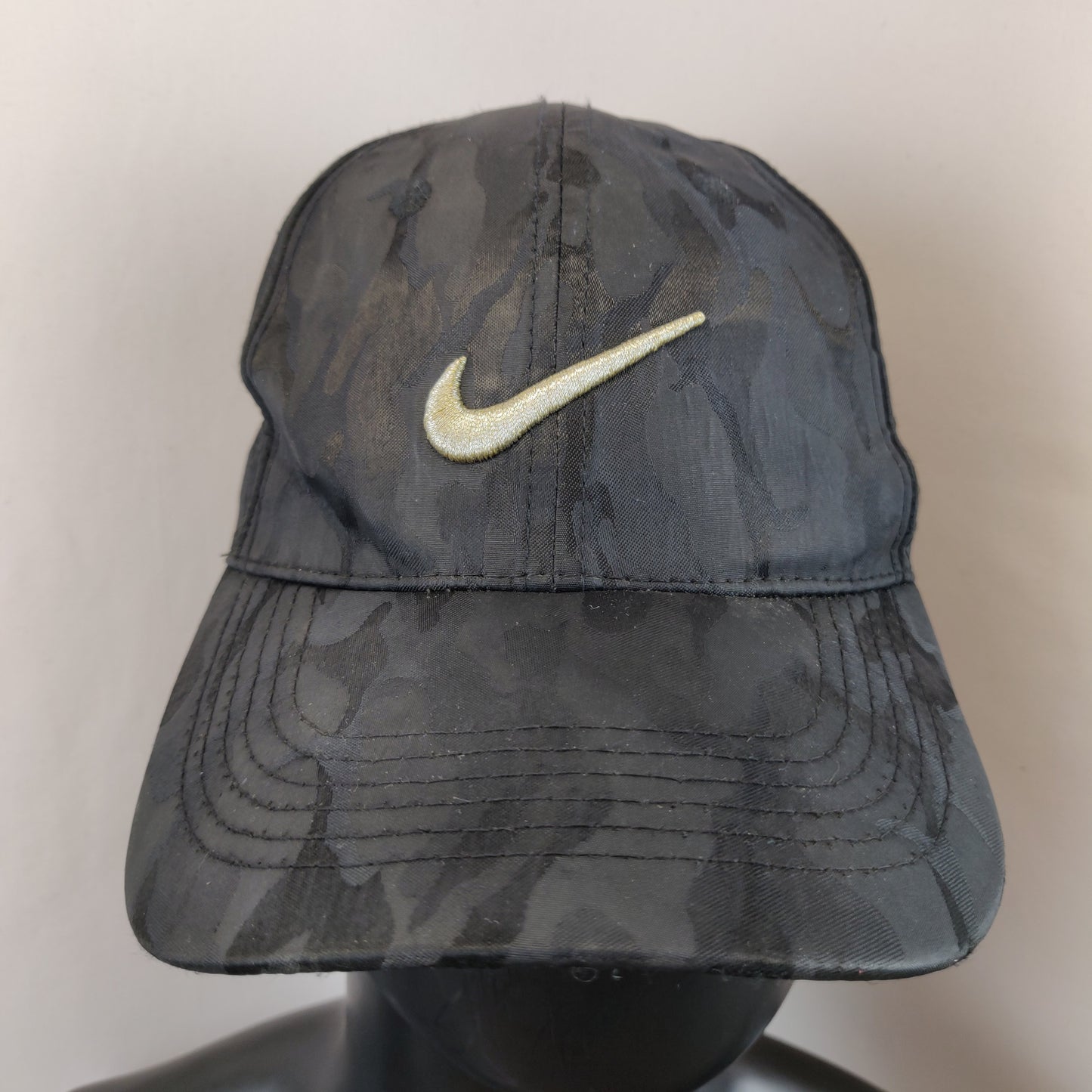 Nike Black Grey Camoflauge Swoosh Adjustable Baseball Cap Hat Men Unisex