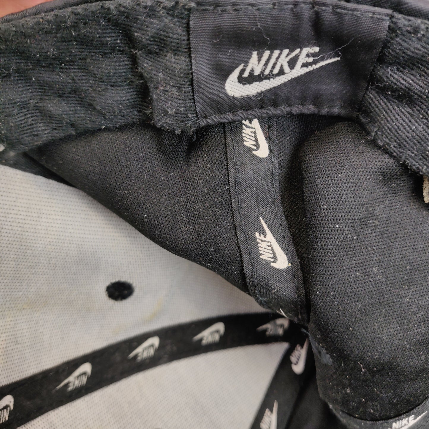 Nike Black Grey Camoflauge Swoosh Adjustable Baseball Cap Hat Men Unisex