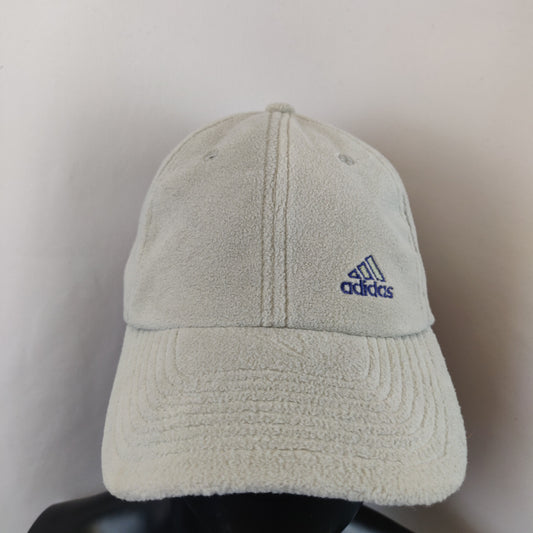 Adidas Vintage 90s Retro Grey Fleece Fluffy Baseball Cap Hat Men Unisex One Size