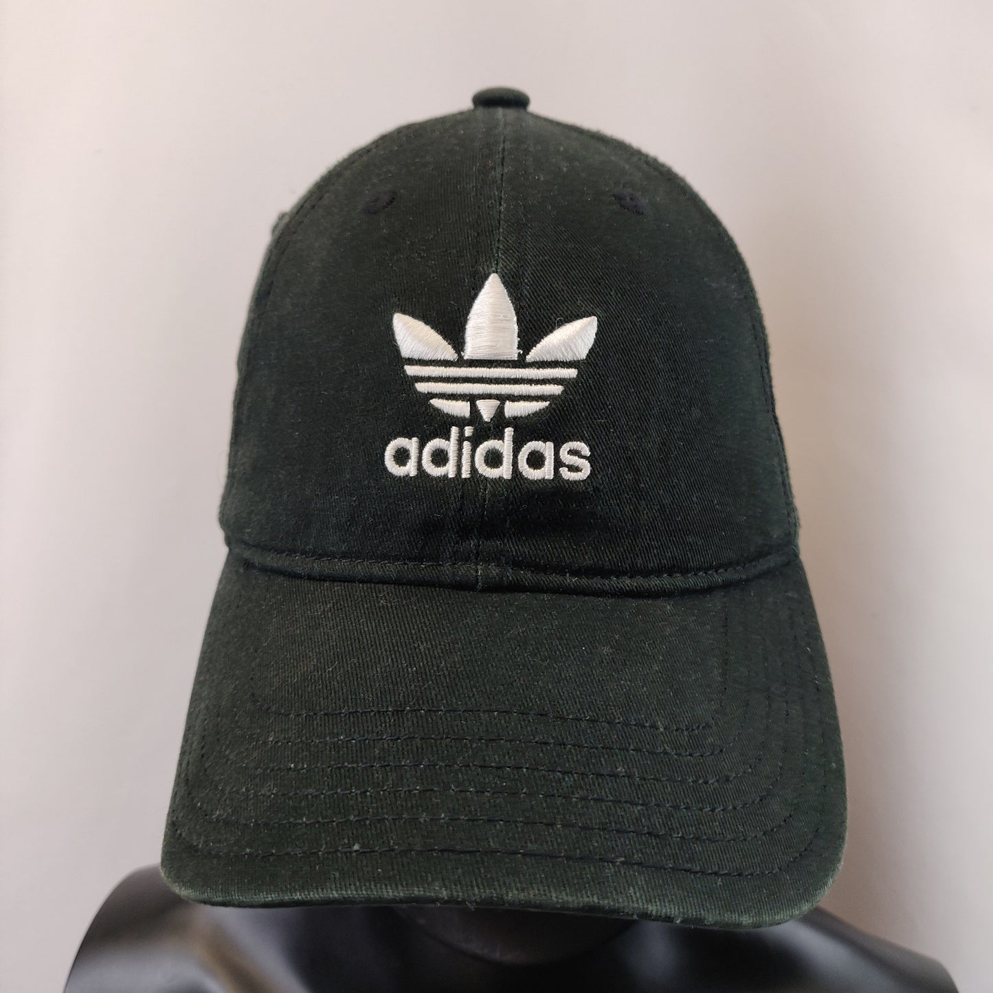 Adidas Black White Embroidered Logo Adjustable Baseball Cap Hat Men Unisex OSFM