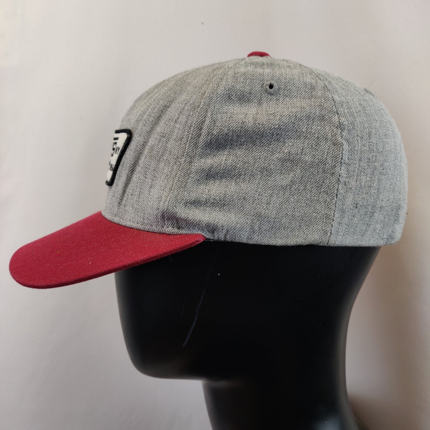 Vans Yupoong Grey Red Skateboard Snapback Cap Hat Men Unisex OSFM