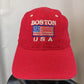 Boston USA Flag Vintage Sandwich Cap Red Baseball Cap Hat Men Unisex