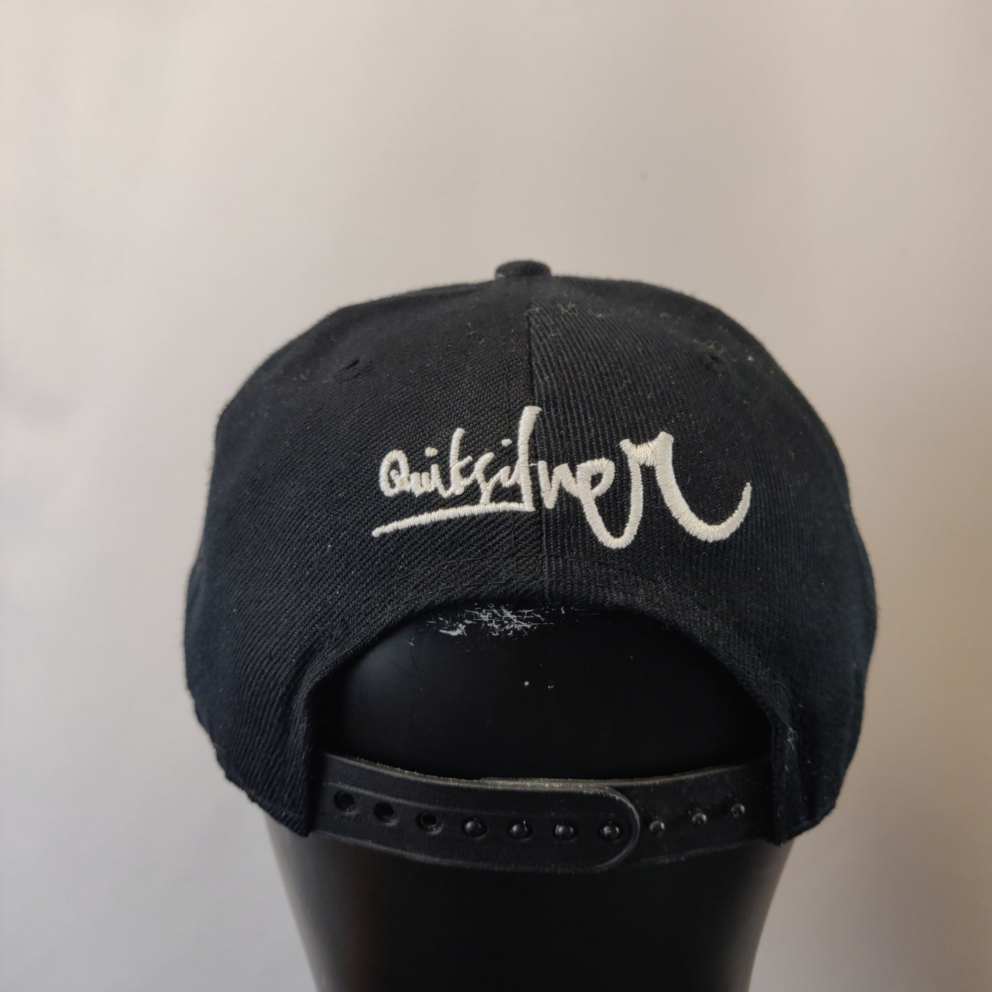 Quicksilver Black White Zebra Print Logo Snapback Hat Cap Men Unisex