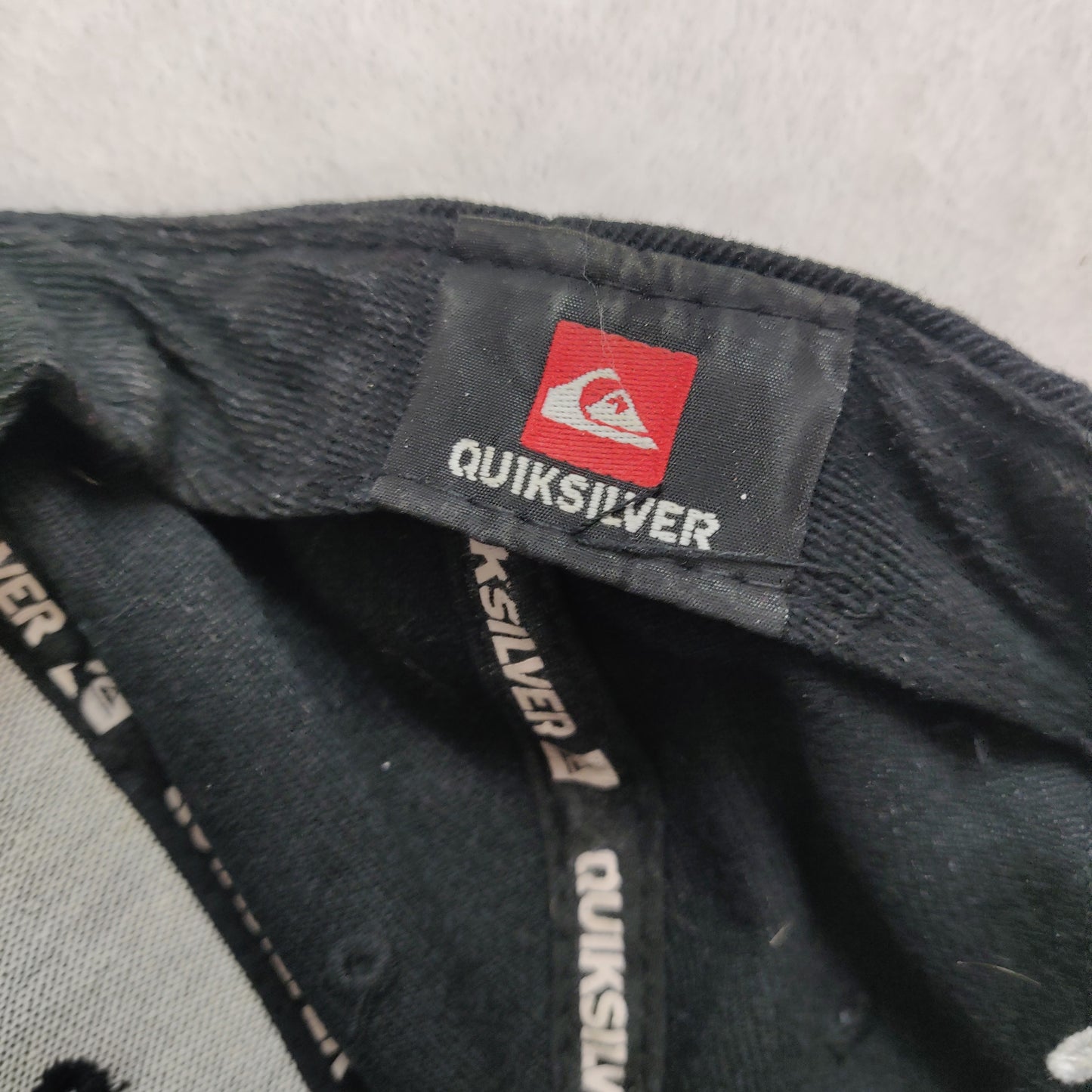 Quicksilver Black White Zebra Print Logo Snapback Hat Cap Men Unisex