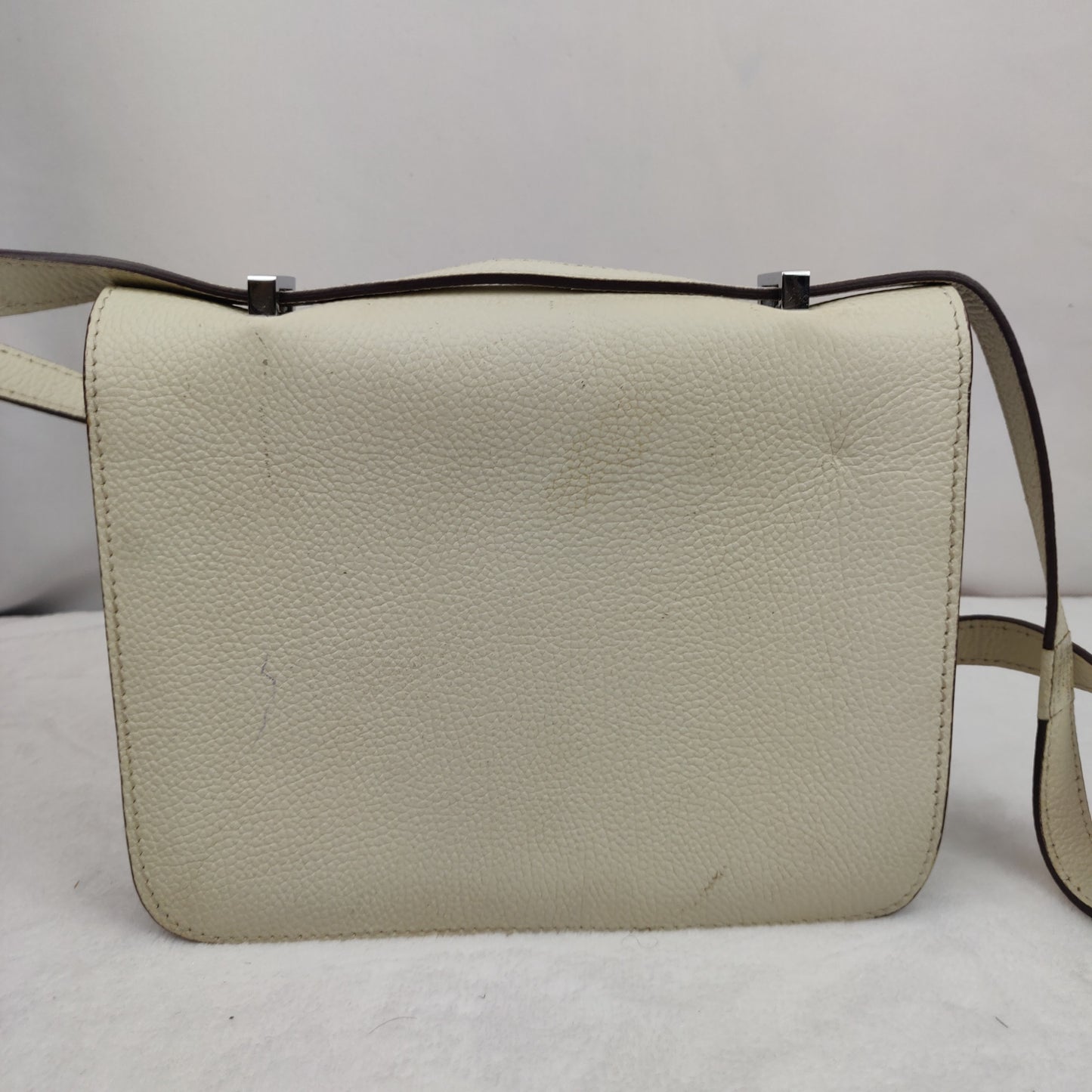Hermès Constance 18 Mini White Pearl Leather Shoulder Bag Women