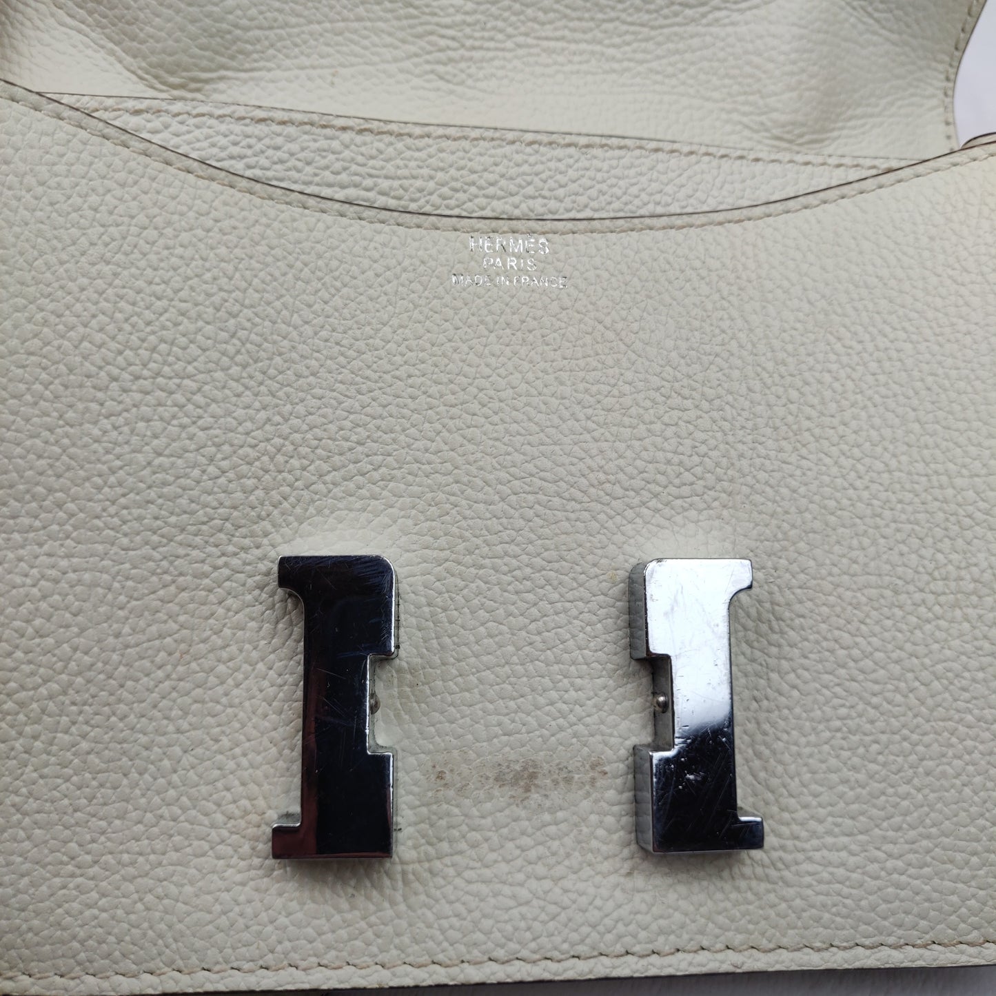 Hermès Constance 18 Mini White Pearl Leather Shoulder Bag Women