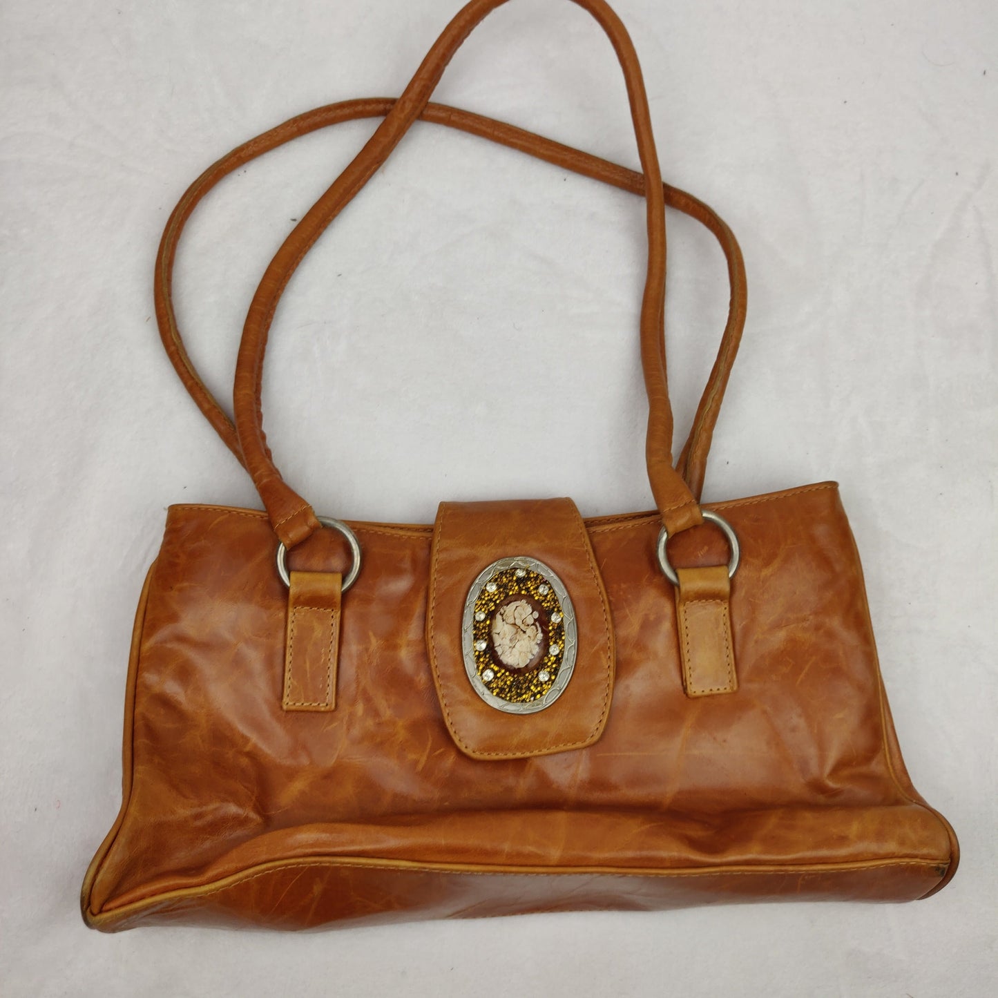 Gucci Vintage Brown Leather Shoulder Bag Handbag Women