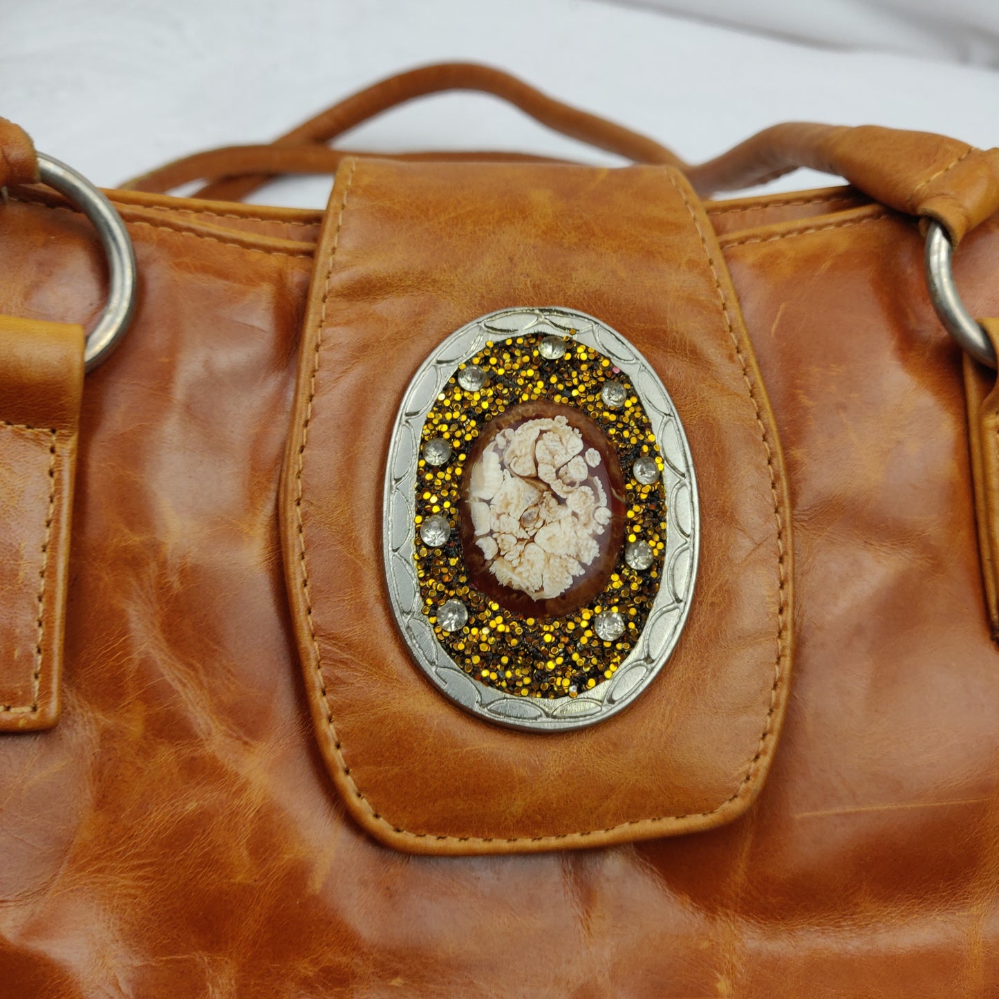 Gucci Vintage Brown Leather Shoulder Bag Handbag Women