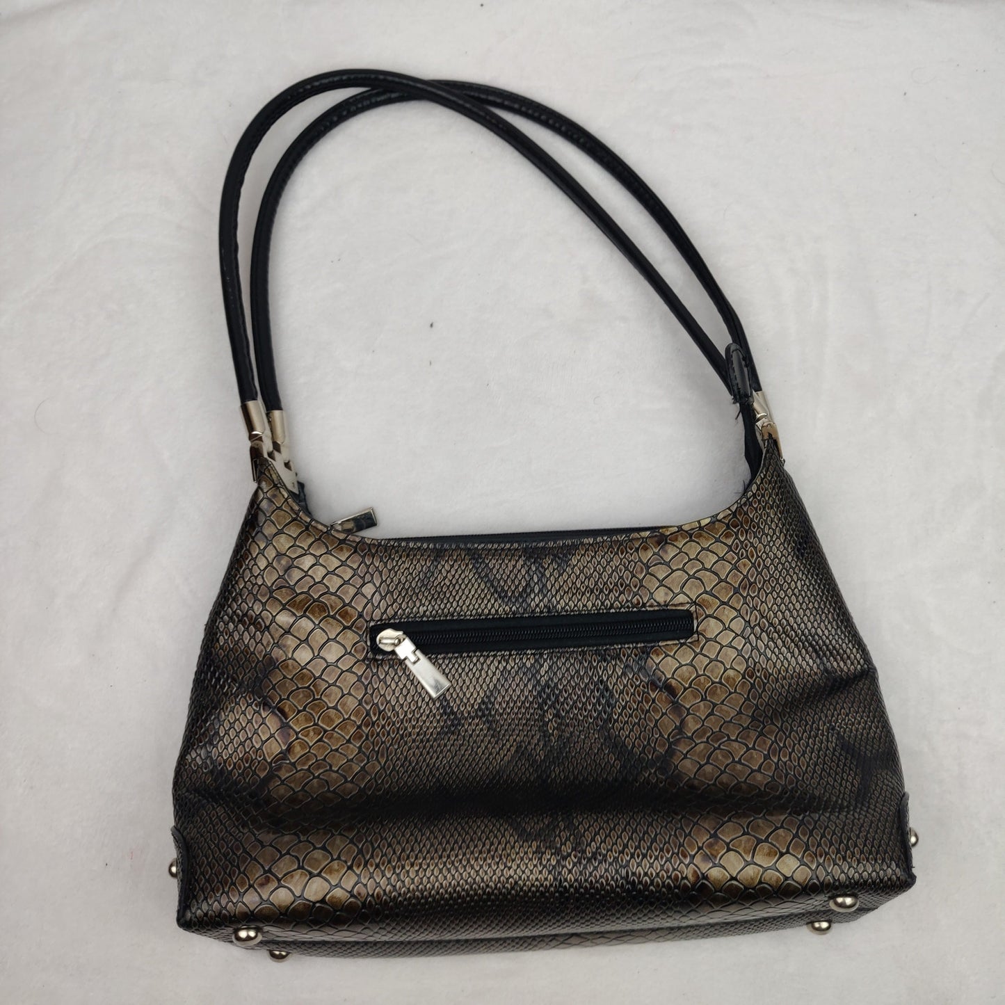 Gucci Vintage Snake Skin Leather Shoulder Bag Handbag Women