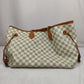 Louis Vuitton White Damier Azur Neverfull MM N51107 Shoulder Tote Bag Women