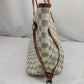 Louis Vuitton White Damier Azur Neverfull MM N51107 Shoulder Tote Bag Women