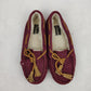 K's by Clarks Burgundy Berry Suede Leather Wake Me Moccasin Slippers Women UK 6