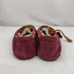 K's by Clarks Burgundy Berry Suede Leather Wake Me Moccasin Slippers Women UK 6