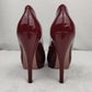 Gucci Lisbeth Burgundy Red Patent Leather Peep Toe Platform High Heels UK 6 EU 39