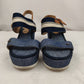 Wrangler Memory Foam Blue Jean Platform Wedge Sandals Women UK 5 EU 38