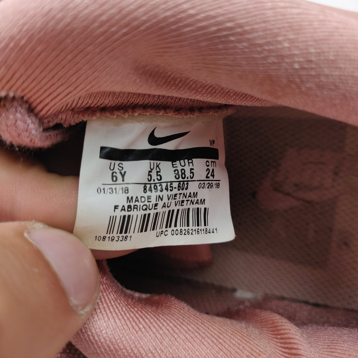 Nike Pink Air Force 1 LV8 GS Rust Pink Trainers Shoes Women UK 5.5 ~ 849345-603