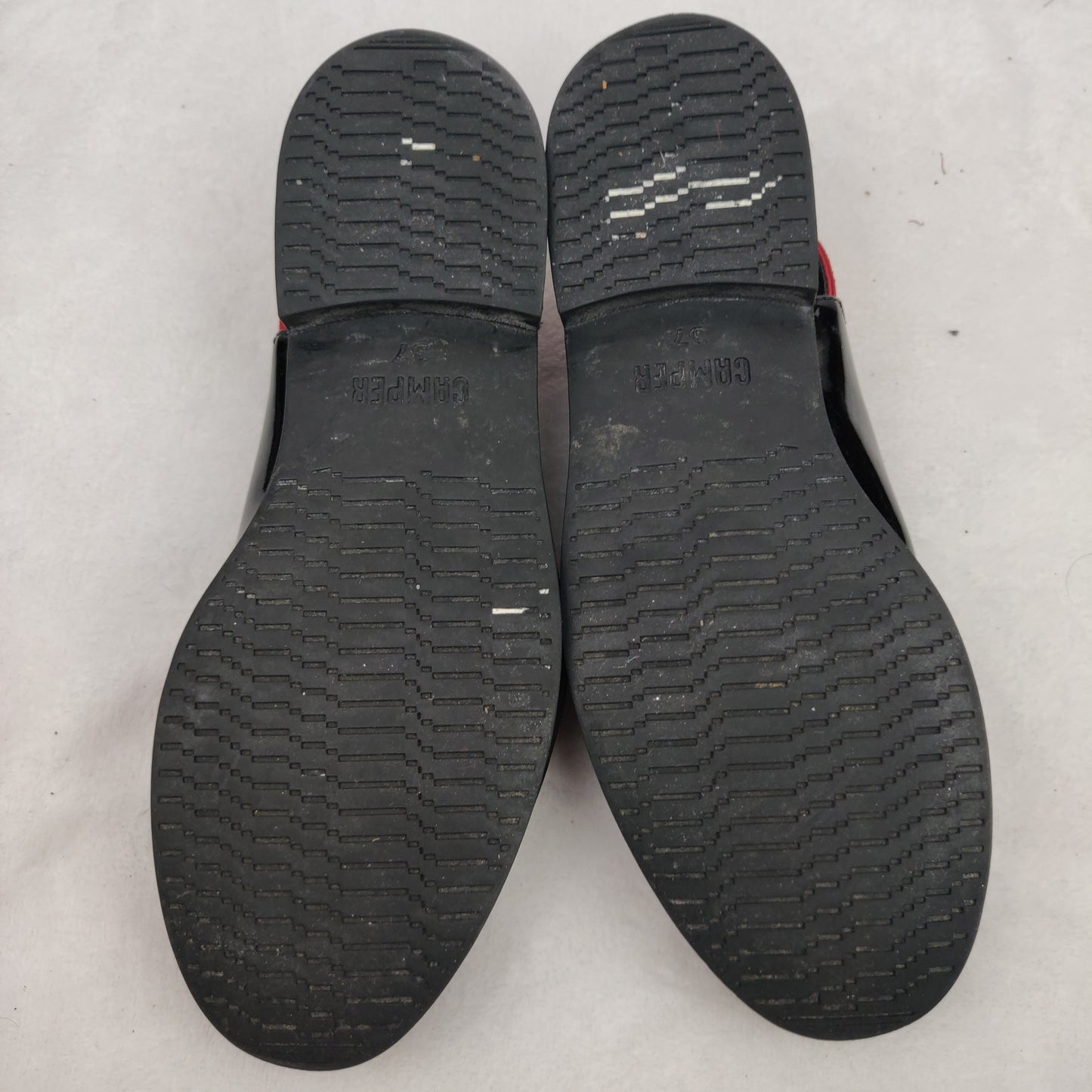 Camper Black Red Blue Patent Leather Slingback Oxford Flats Shoes UK 4 EU 37