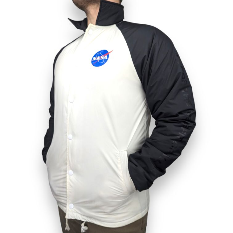 Vans White NASA Space Voyager Button Padded Jacket Men Size Medium