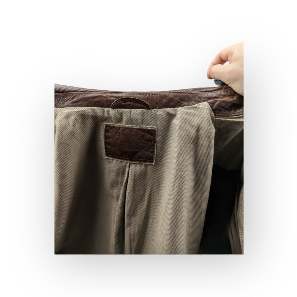 Vintage Brown Button Up Soft Sheep Leather Jacket Blazer Men Size Large