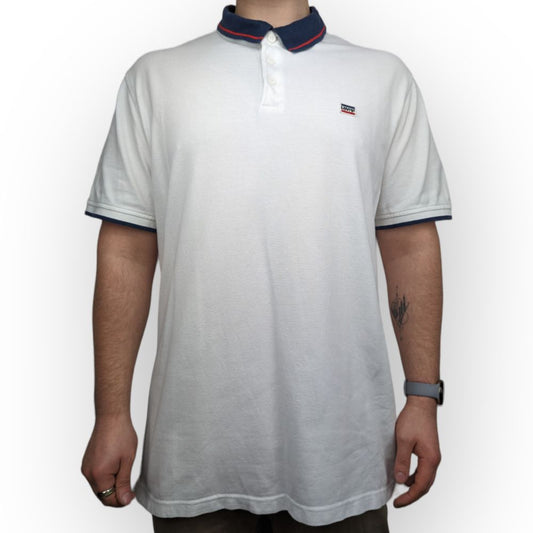 Levi's White Cotton Short Sleeve Polo Shirt Men Size 2XL