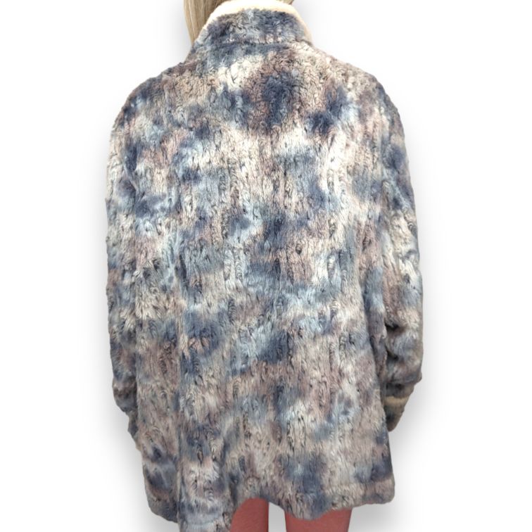 Zepla Vintage Multicolour Faux Fur Jacket Women Size XL