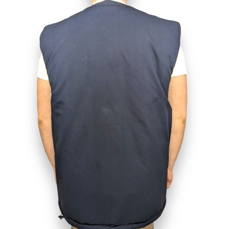 Champion Vintage Navy Blue Fishing Hunting Waistcoat Gilet Jacket Men Size XL