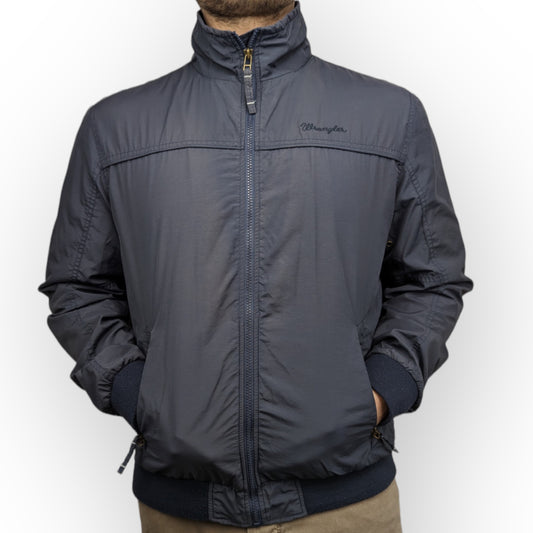 Wrangler Navy Bomber Jacket Men Size Large