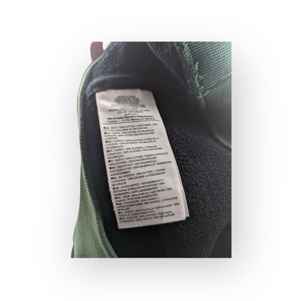 Nike Vintage Black Green Half-zip Pullover Hoodie Men Size Medium