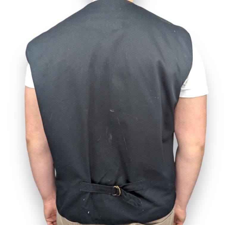 Hide Park Vintage Black Real Leather Vest Waistcoat Men Size XL