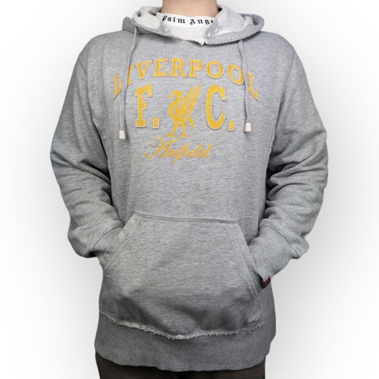 Liverpool FC This Is Anfield Vintage Grey Pullover Hoodie Men Size Large