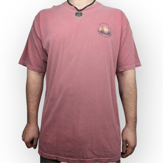 Lakeshirts Antigua West Indies Beer Vintage Red Short Sleeve T-shirt Men Size Large