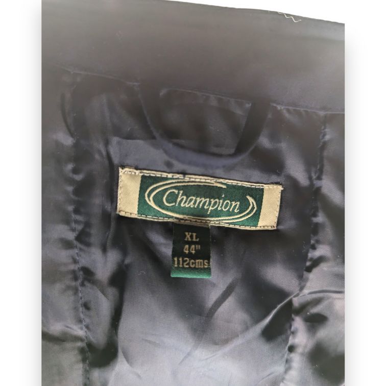 Champion Vintage Navy Blue Fishing Hunting Waistcoat Gilet Jacket Men Size XL