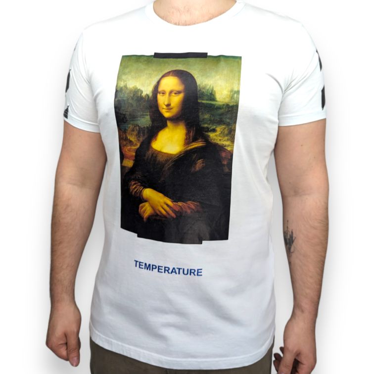 Off-White Main Label Mona Lisa White T-shirt Men Size Large