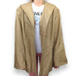 Jerry Lewis Vintage Beige Button Up Genuine Leather Long Coat Jacket Women XL