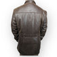 Aviatrix Vintage Brown Button Up Leather Coat Jacket Men Size XL