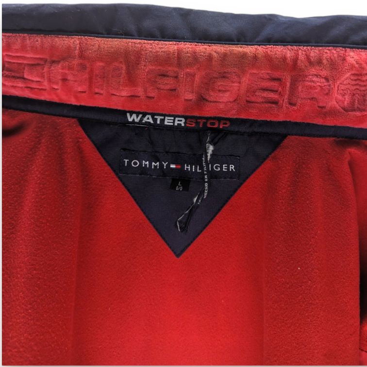 Tommy Hilfiger 90s Vintage Navy Water Stop Yacht Jacket Rain Coat Men Size Large