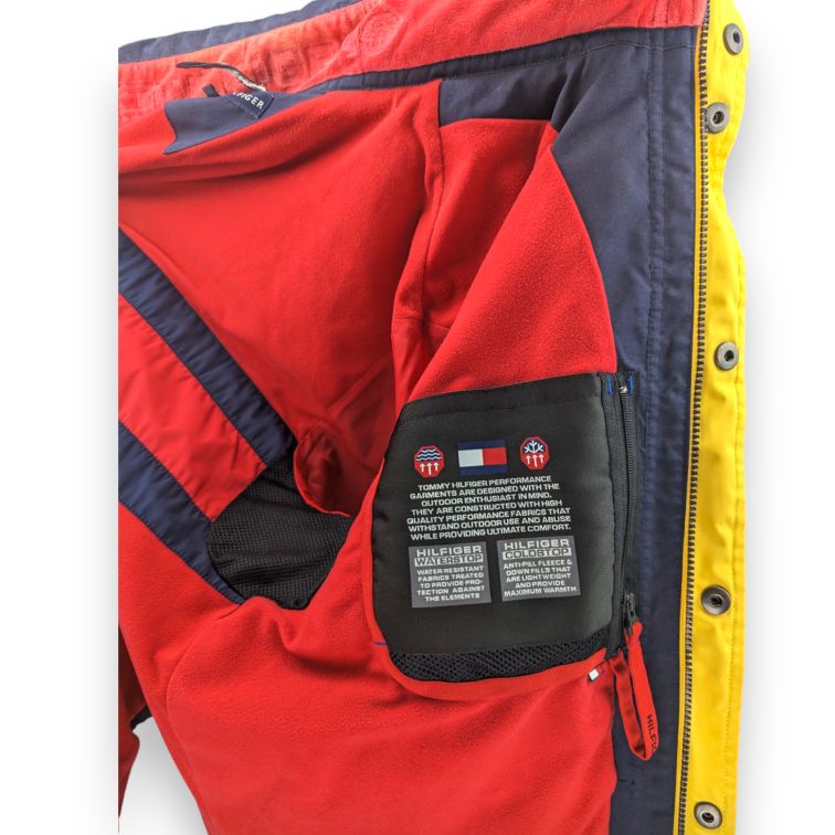 Tommy Hilfiger 90s Vintage Navy Water Stop Yacht Jacket Rain Coat Men Size Large